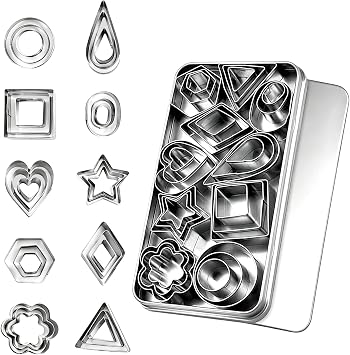 30 Pcs Mini Stainless Steel Cookie Cutters Set with Storage Box, Small Shape Baking Molds for Cookies, Polymer, Fruit, DIY Baking for Kids, Parties, Holidays & Kitchen Tools