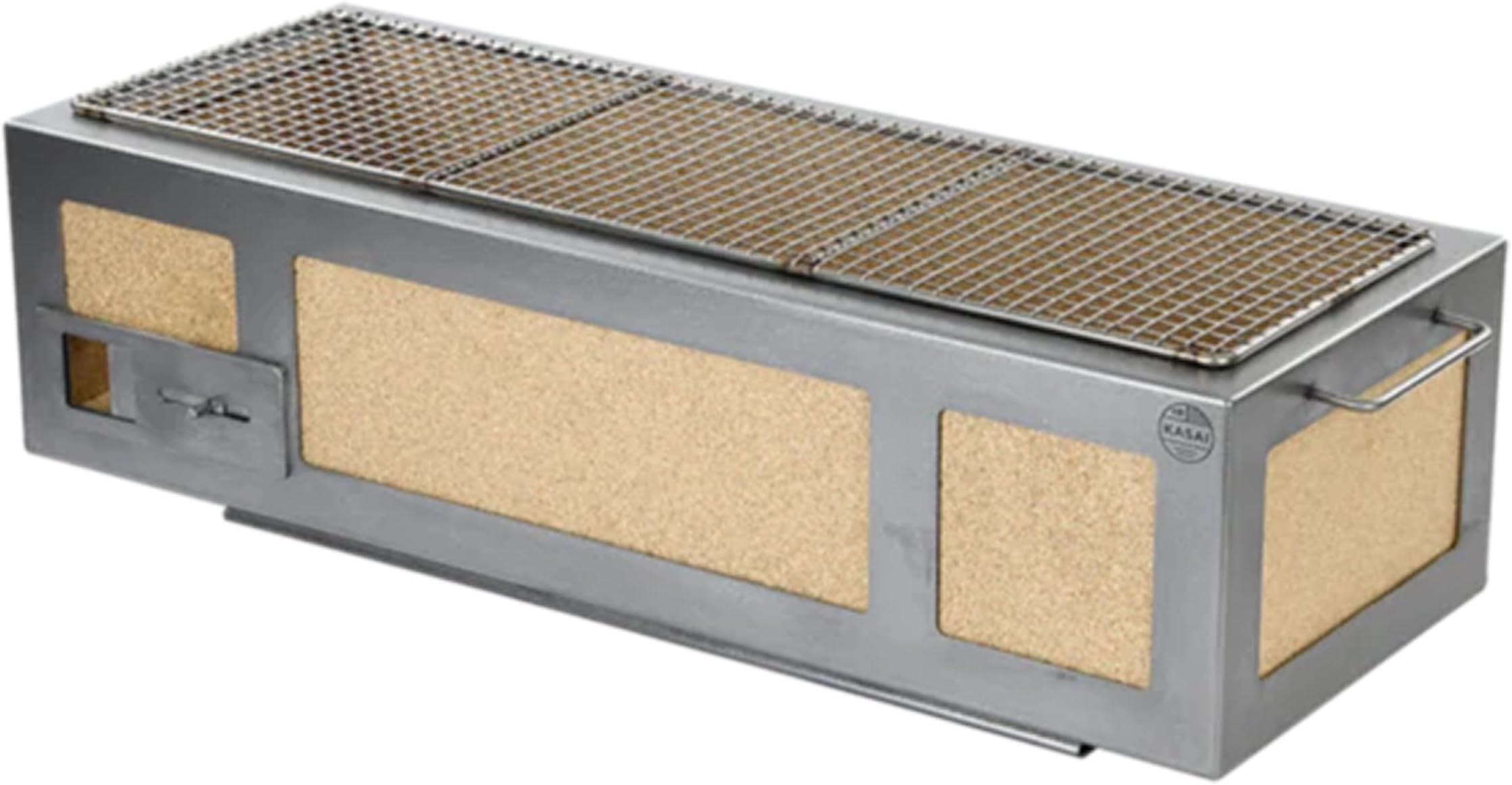 Kasai Konro Long Japanese Charcoal Grill โ Table Top Konro BBQ for Sear, Plancha & Robata Cooking โ Made in Britain โ Feeds 8-12 people โ 17.25kg