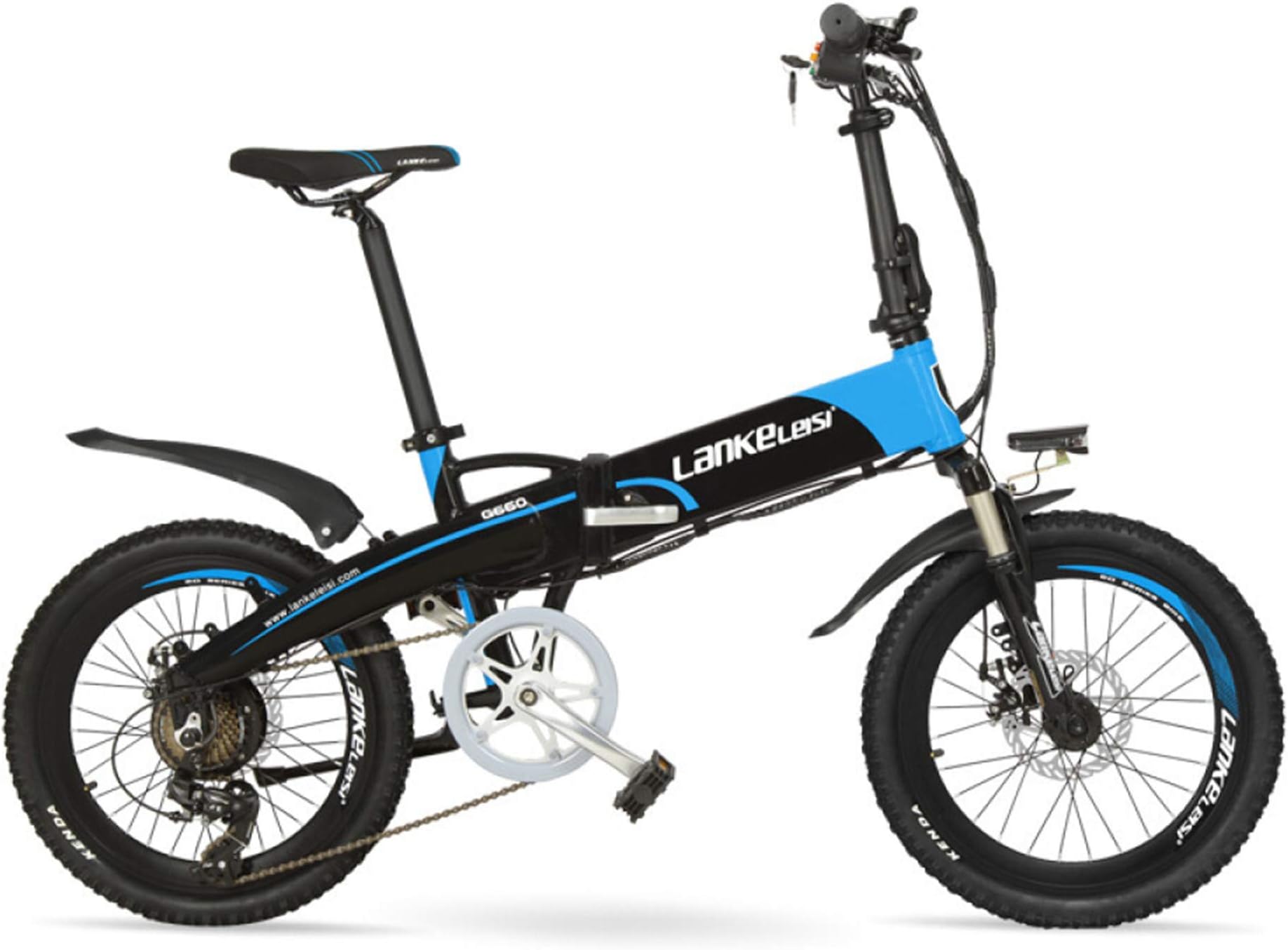 LANG TU 20'' Folding Electric Bike Built-in 48V Lithium-ion Battery, Strong Powerful Motor,Aluminum Alloy Rim & Frame,Disc Brakes,Quick Release