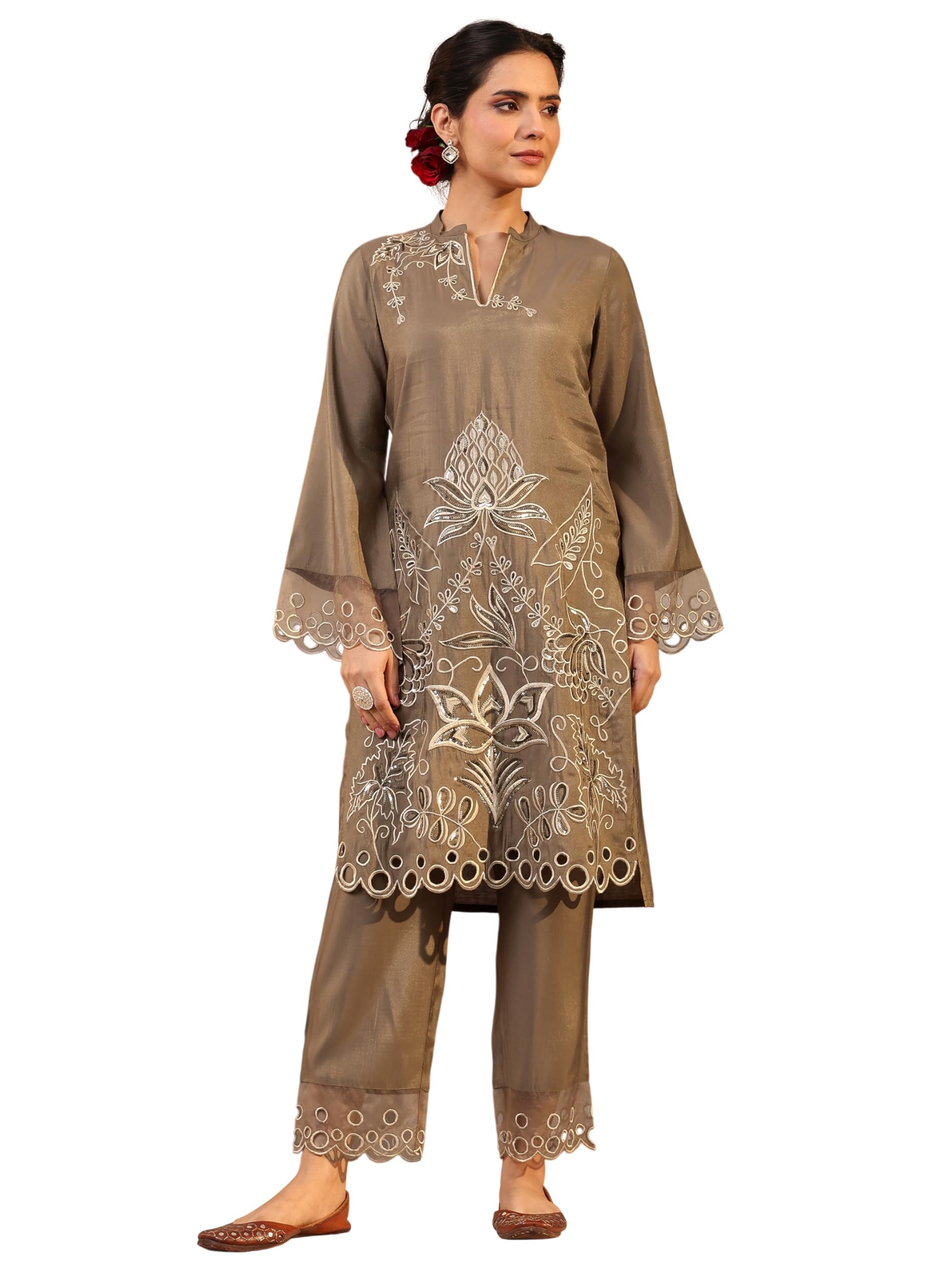 libas Printed Silk Blend Co-ord Set-picture-33
