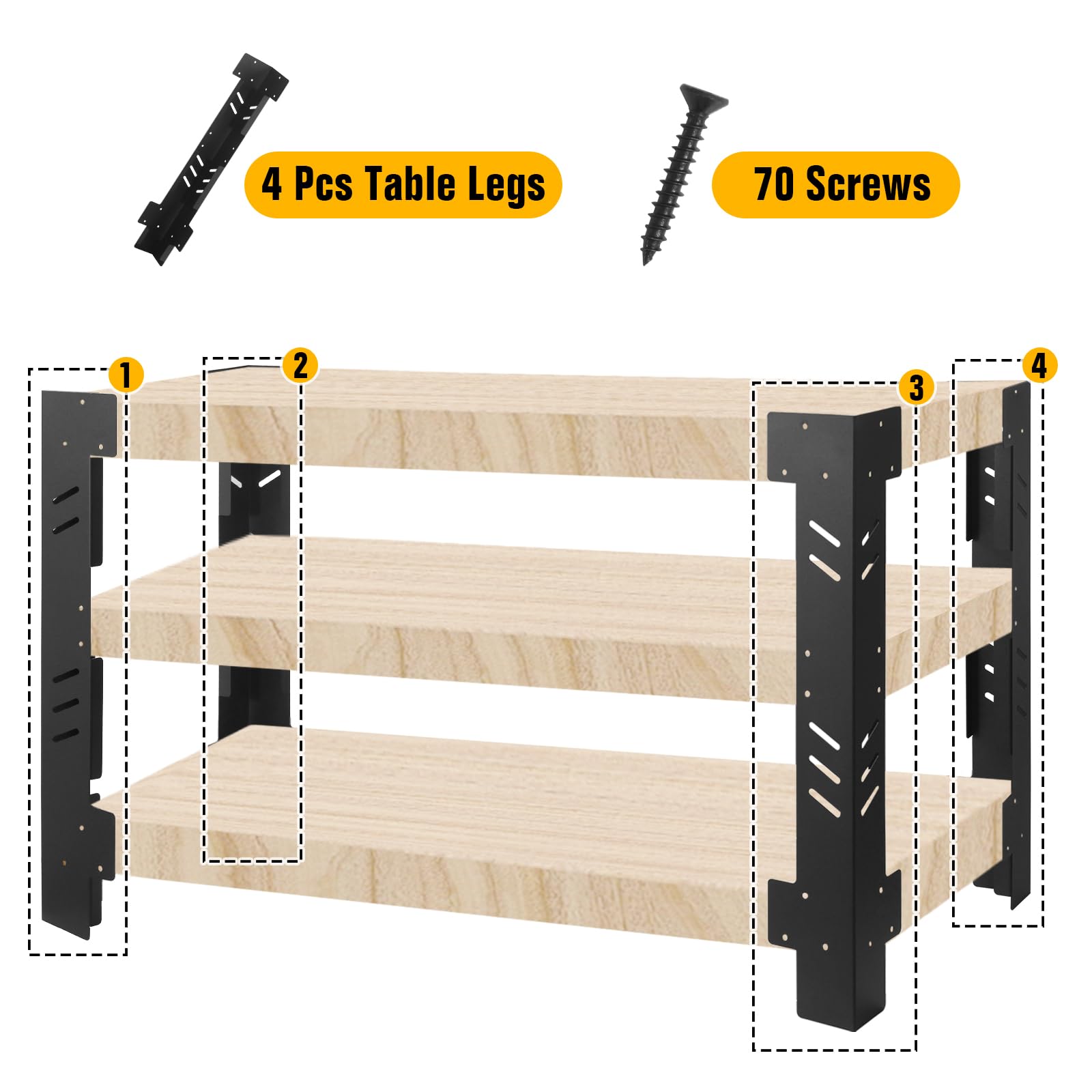 Amazon.com: Hasopy Universal Work Bench Leg Kit, Garage Storage