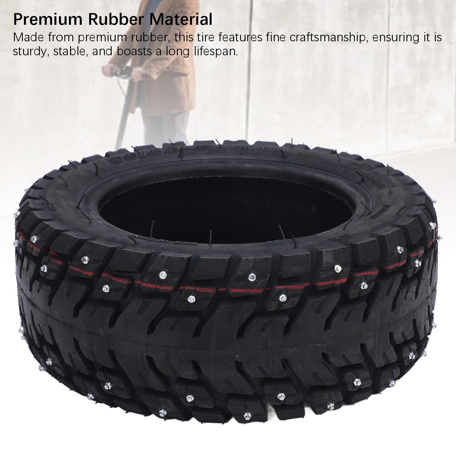 Tire en Caoutchouc Premium, Pointes du Pneu de Caoutchouc de Scooter électrique adapté aux Conditions Neigeuses et Pluvieuses