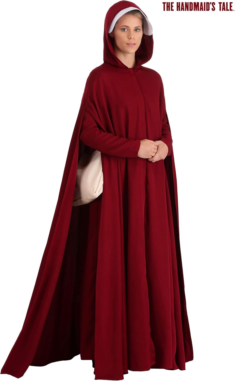 Handmaid's Tale Adult Deluxe Cloak Costume Womens, Crimson Red Hooded Robe Halloween Outfit