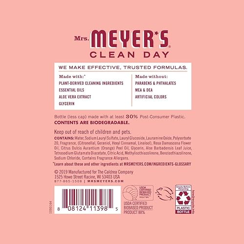 Miniatura 81 de Mrs. Meyer's Clean Day - Detergente líquido para platos, aroma a albahaca, fórmula biodegradable, paquete de 6 unidades, 16 fl oz