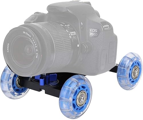 Nikou Rueda de rodillos para cámara, carril de carga de 22.0 lbs, deslizador de pista de escritorio, para DSLR, patinador, tiro de bajo nivel