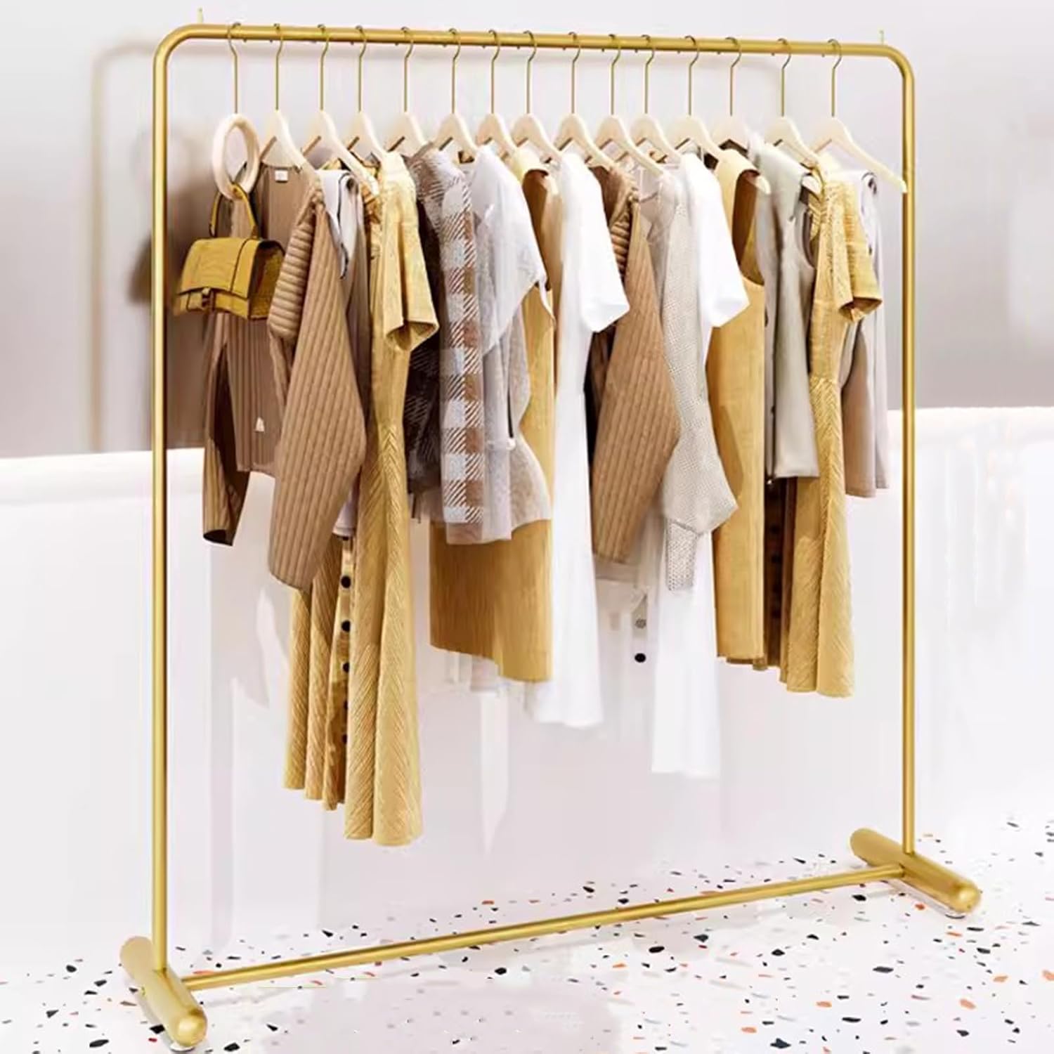 北欧レトロ アイアンフレーム 斜めがけポールハンガー ハンガーラック ゴールド 北欧レトロ アイアンフレーム 斜めがけポールハンガー ハンガーラック
