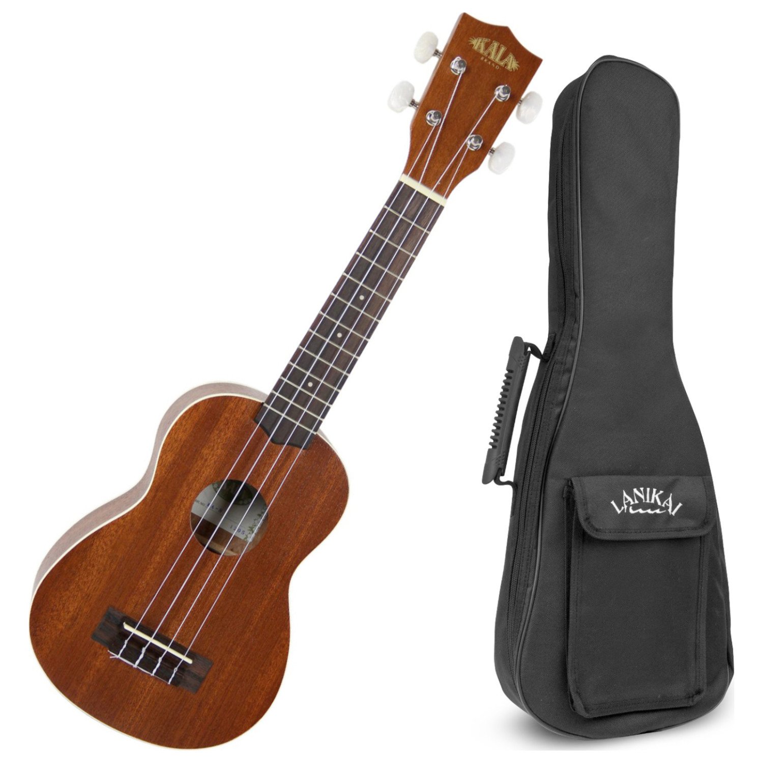 Kala KA-S Soprano Satin Mahogany Ukulele w/10mm Padded Gig Bag