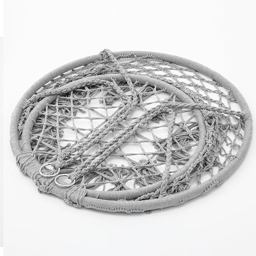 Miniatura 8 de Magshion Hamaca de 2 asientos con 3 cojines, columpio colgante de macramé con borlas, malla de cuerda de algodón estilo bohemio para uso en