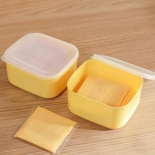 Miniatura 8 de TOPINCN Soporte para rebanadas de queso, recipiente hermético de queso en rodajas con tapa, caja de almacenamiento de plástico para refrigerador