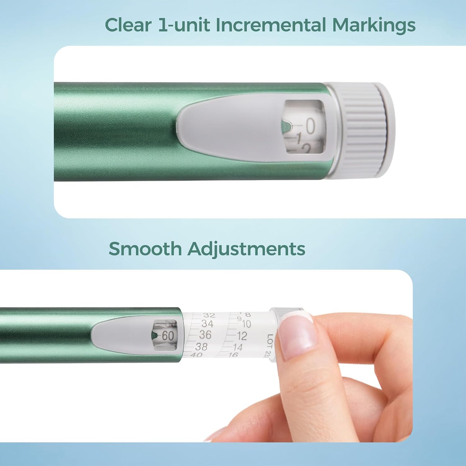 V2 Pro 60-Unit Reusable Pen Injector – Green, with Hard Case, for 3mL Cartridges, Precision Dosing, Aluminum Alloy Body (Cartridges Pen Tips and nedle Not Included)