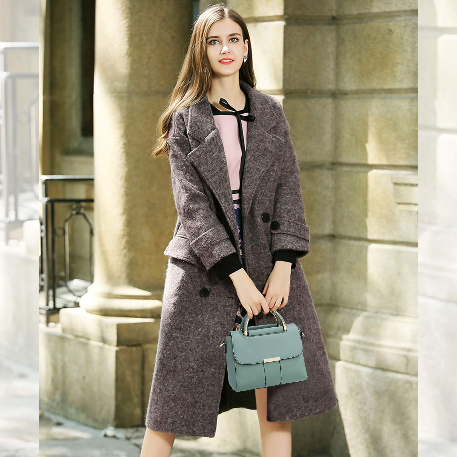 NICOLE & DORIS Borsa a Tracolla Piccola Borse da Donna Borsa Mano in pelle PU Borsa a Spalla Elegante Borsetta Firmate Satchel Tracolla Regolabile e Rimovibile verde