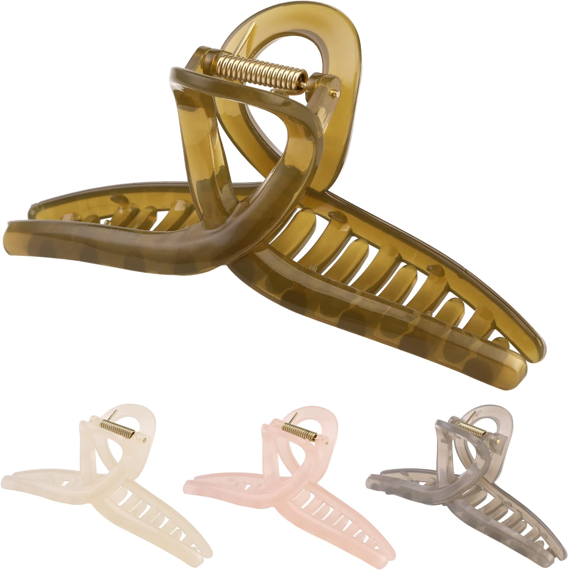 Large Banana Hair Clips for Ladies and Girls - High Elasticity, Anti-Slip Butterfly Claw Clips for Thin and Thick Hair (4pcs)
