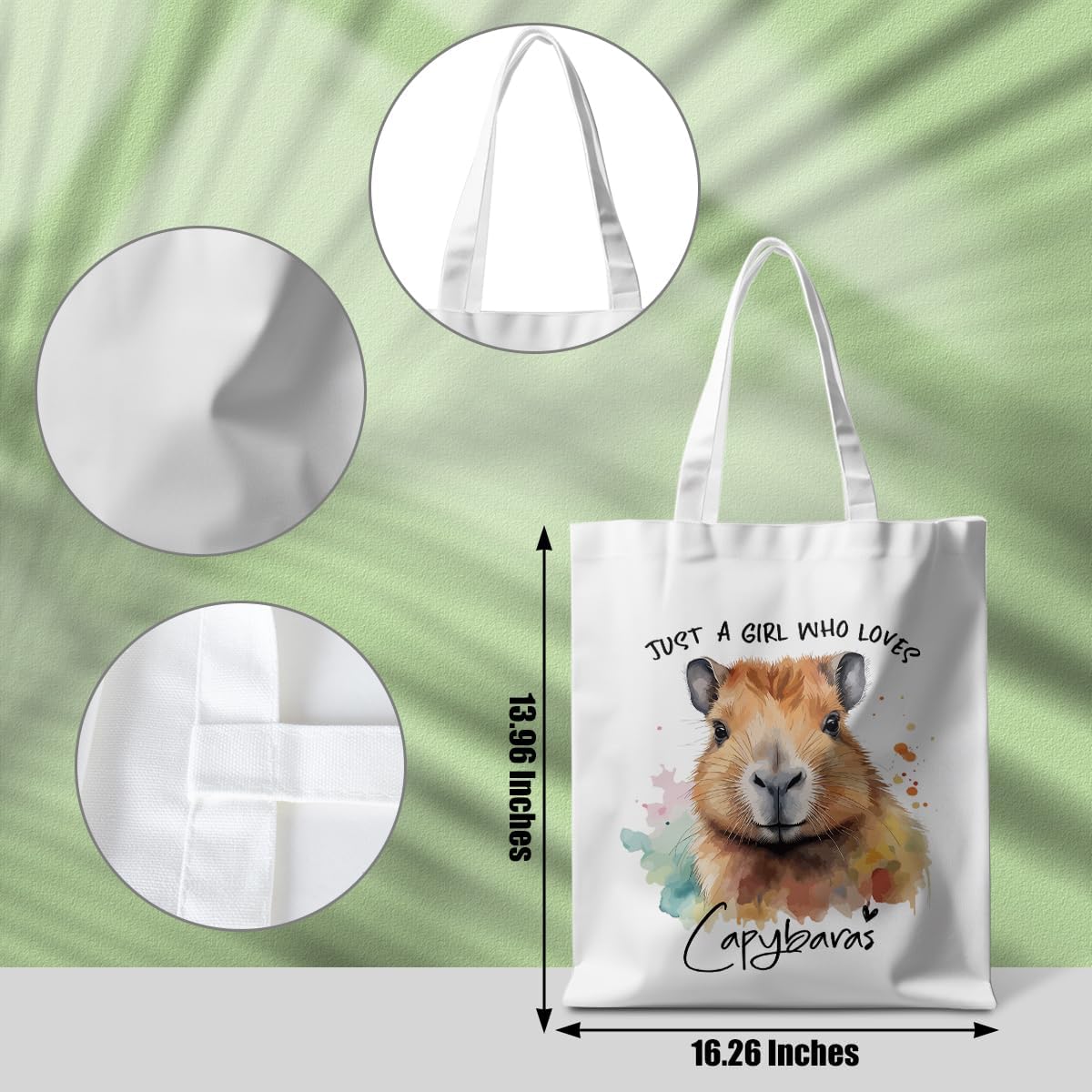Dog Lovers Gifts Tote Bag, Capybara Frog Animal Cow Horse Raccoon Lovers Gifts for Women Reusable Grocery Bags - Image 4
