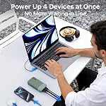 NOBIS 65W Portable Charger 20000mAh Power Bank Fast Charging PD QC, 2 USB-C(in/Out) & 2 USB-A Battery Pack with Digital Display for Laptop Phone 17 Tablet Earbuds