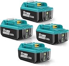 Compatible with UTRBATT Makita 18V 6000mAh Battery (Pack of 2) Equipped with LED charging indicator, large circuit board, heavy duty A+ grade battery cells for long life Compatible with BL1815N