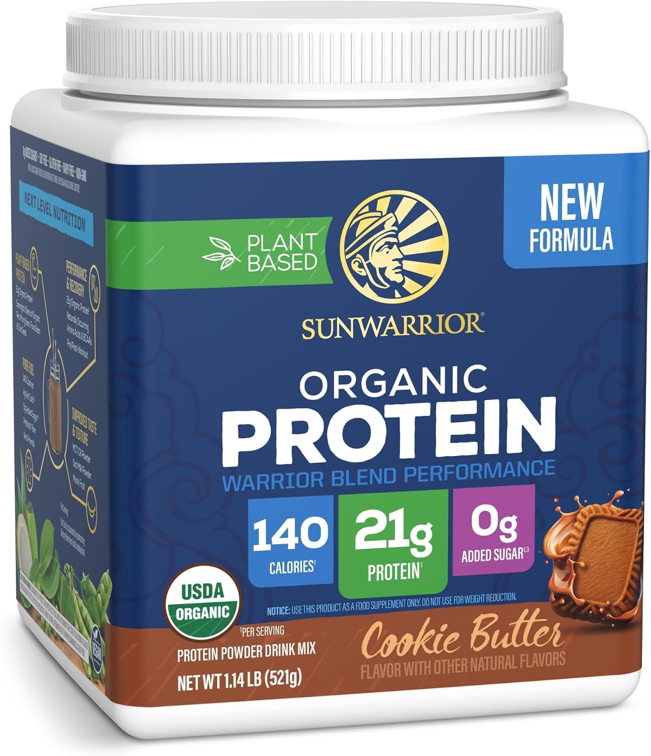 Sunwarrior Warrior Blend Performance Vegan Protein, Chocolate, 17.76 oz — Amazon image 14