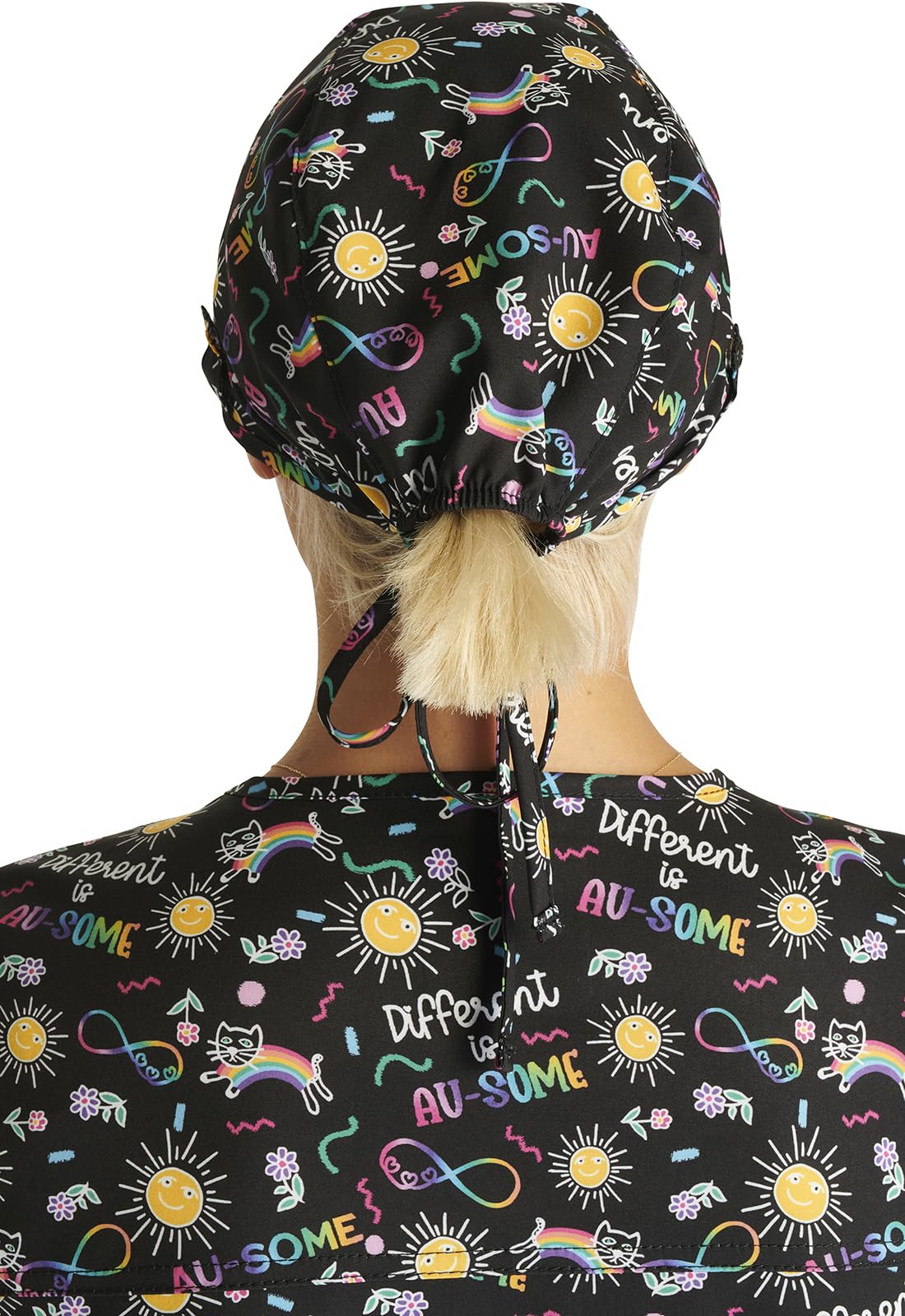 Cherokee Men & Women Print Scrubs Hat CK513, One Size, Different Is Au-some