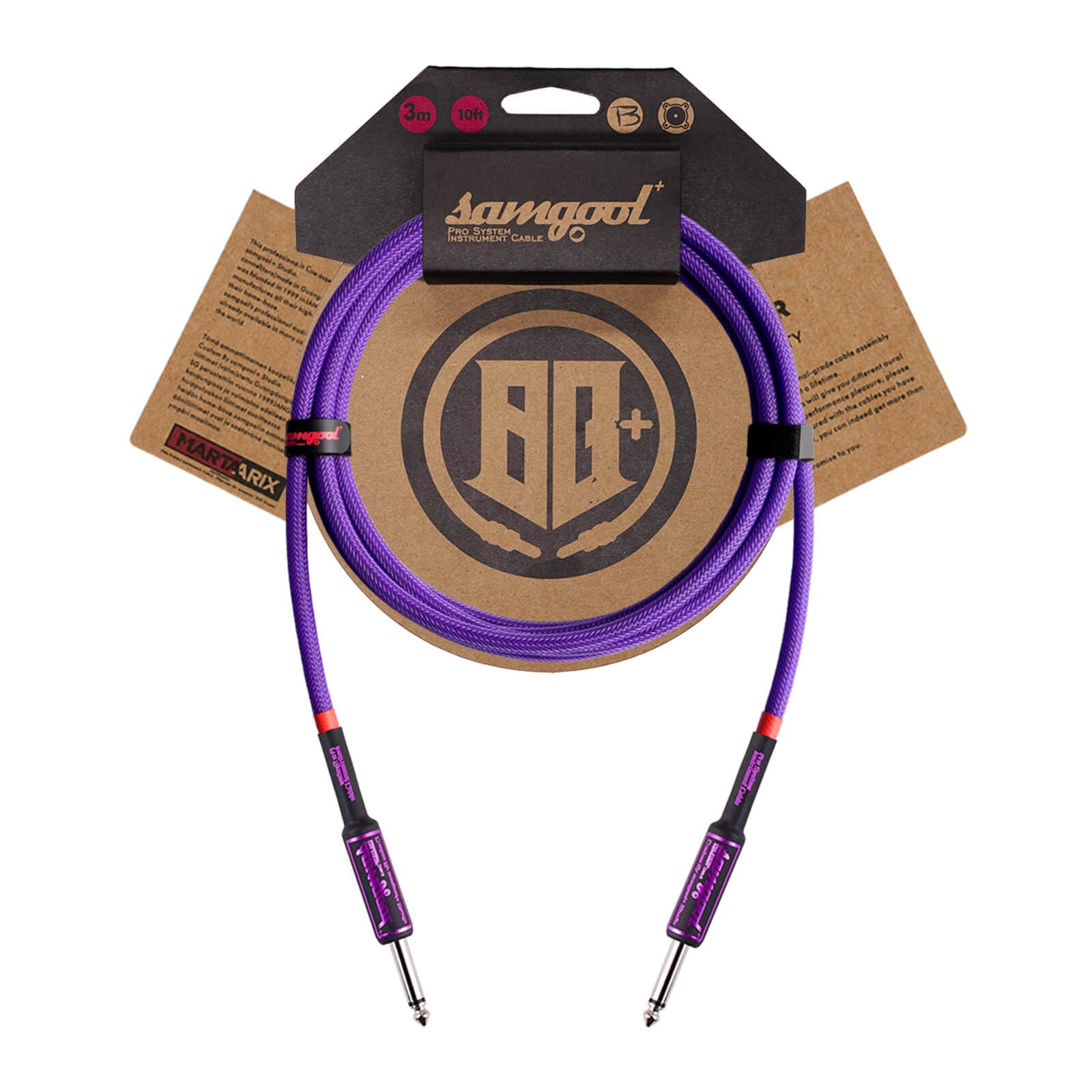Cable de guitarra de 20 pies, cable de instrumento recto/recto de 1/4 pulgadas, cable eléctrico para amplificador de bajo e instrumentos (CC morado trenzado)