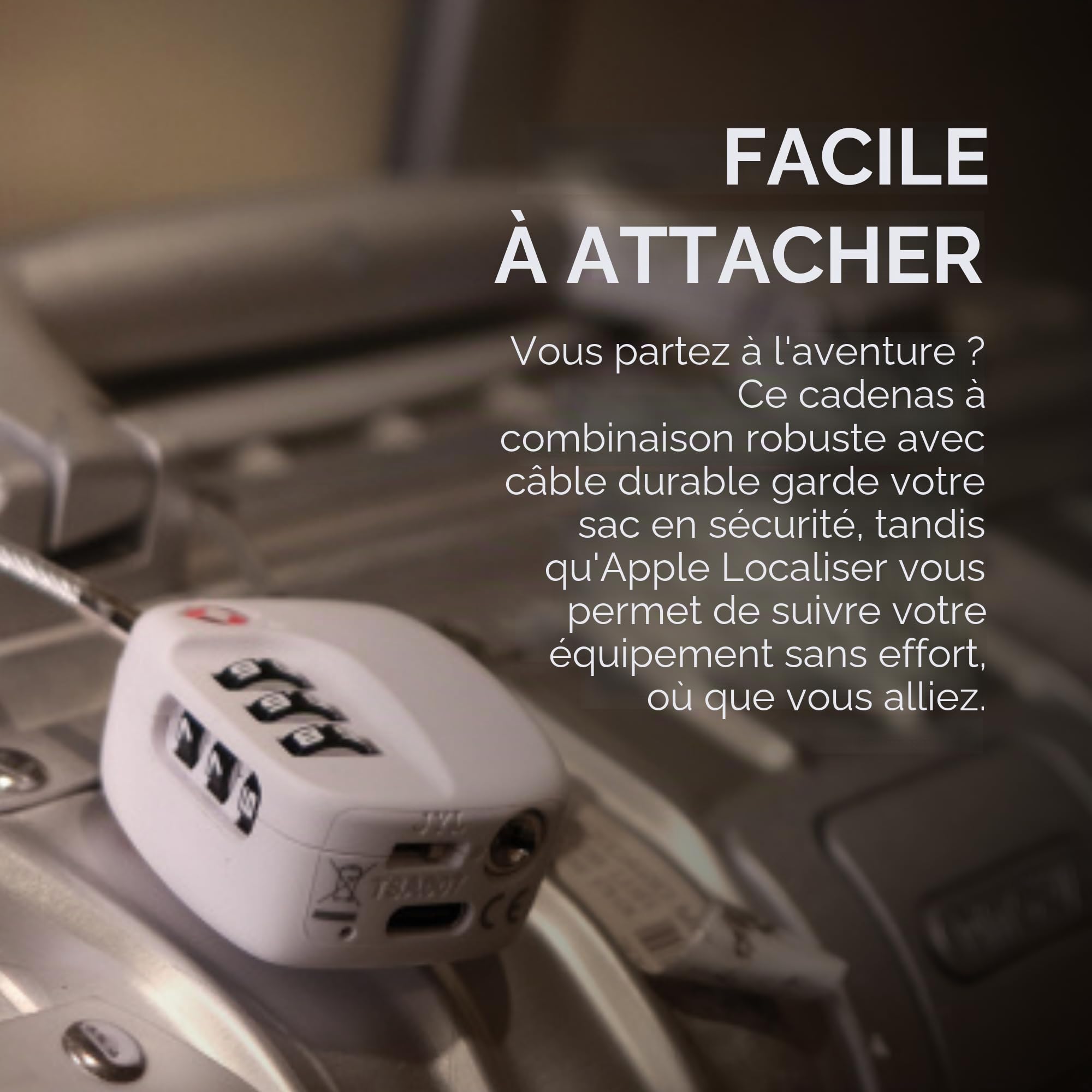 Boompods Cadenas Valise avec Fonction de Localisation - Cadenas Connectée avec Traceur Compatible avec Apple Find My App, Verrou Intelligent TSA pour Valise et Bagages, Batterie Rechargeable - Noir