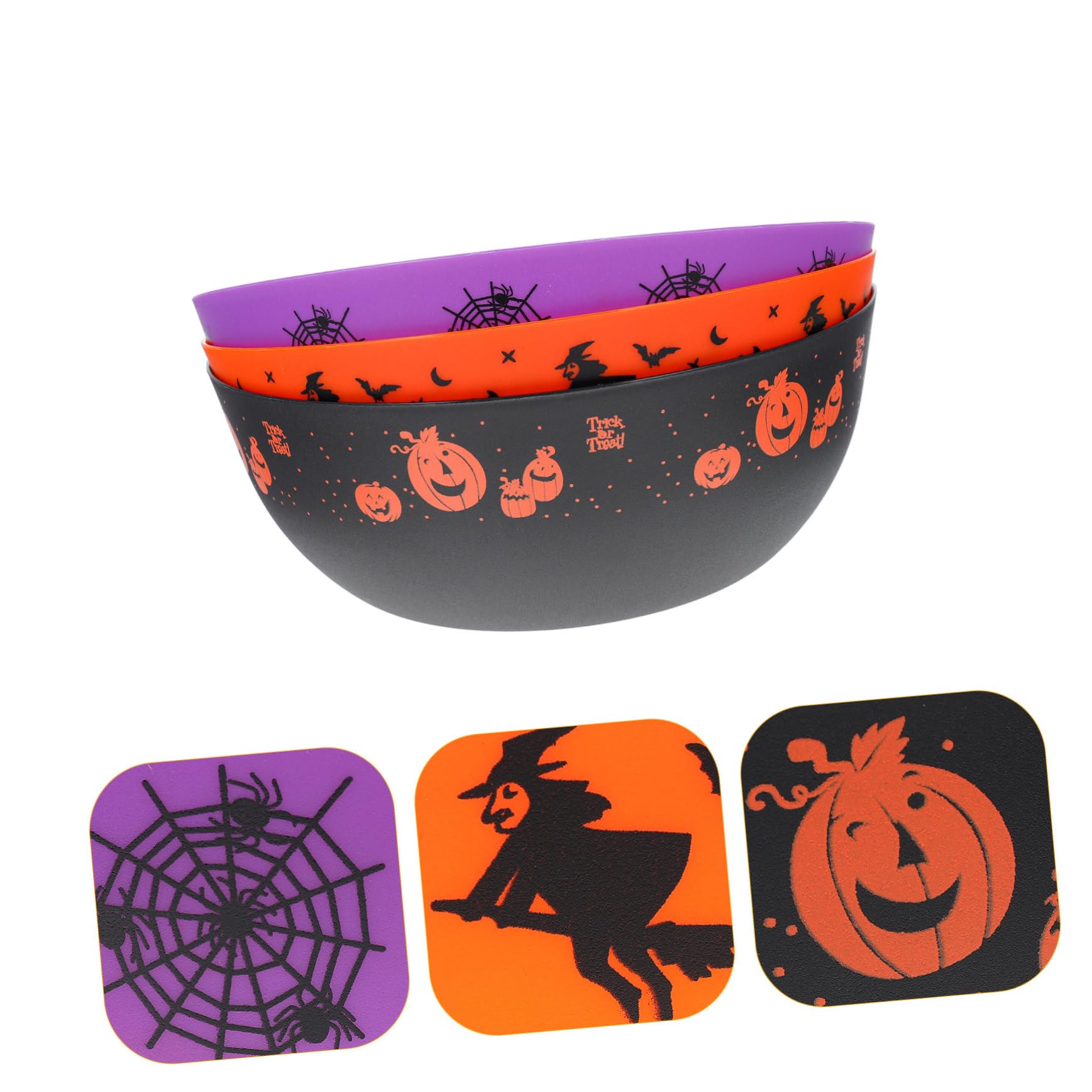 Lot De 3 Bols De Service Pour Halloween Saladier Bol À Fruits Bol À Bonbons Fournitures De Cuisine Robustes Et Faciles À Nettoyer