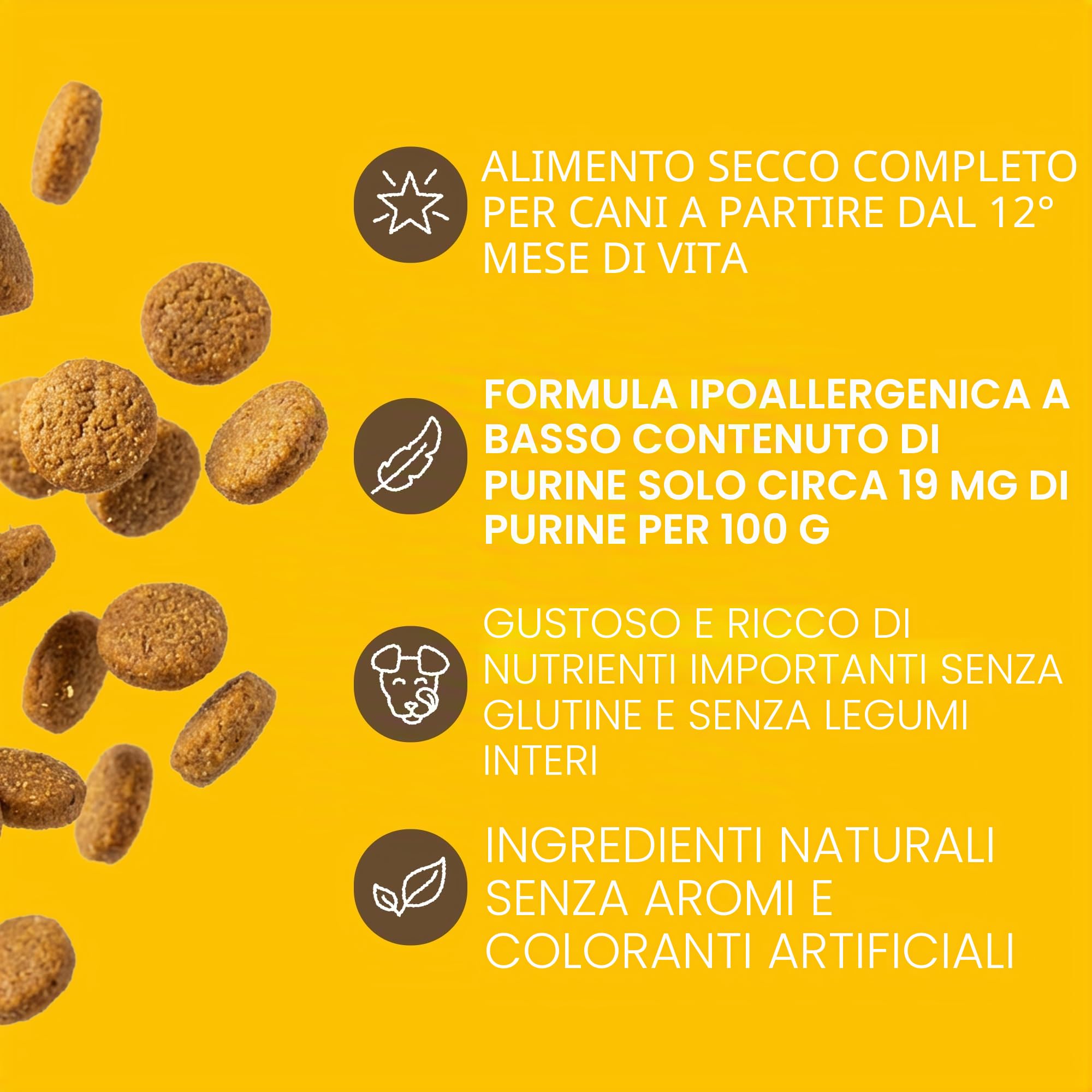 VEGDOG Simply Crunch - Cibo secco ipoallergenico (10 kg), per cani adulti, senza glutine e soia, ben tollerato, a basso contenuto di purina; alimento completo per chi soffre di allergie con proteine