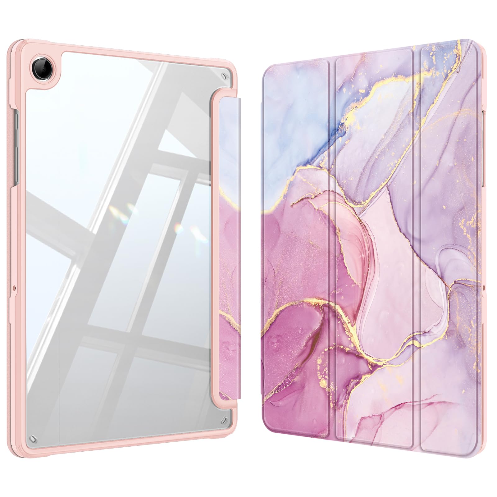 Fintie Hybrydowe etui do Samsung Galaxy Tab A9 Plus 11 cali 2023 - odporne na uderzenia etui ochronne z przezroczystą twardą obudową z tyłu do tabletu A9 + SM-X210/X216/X218, wspaniały marmur