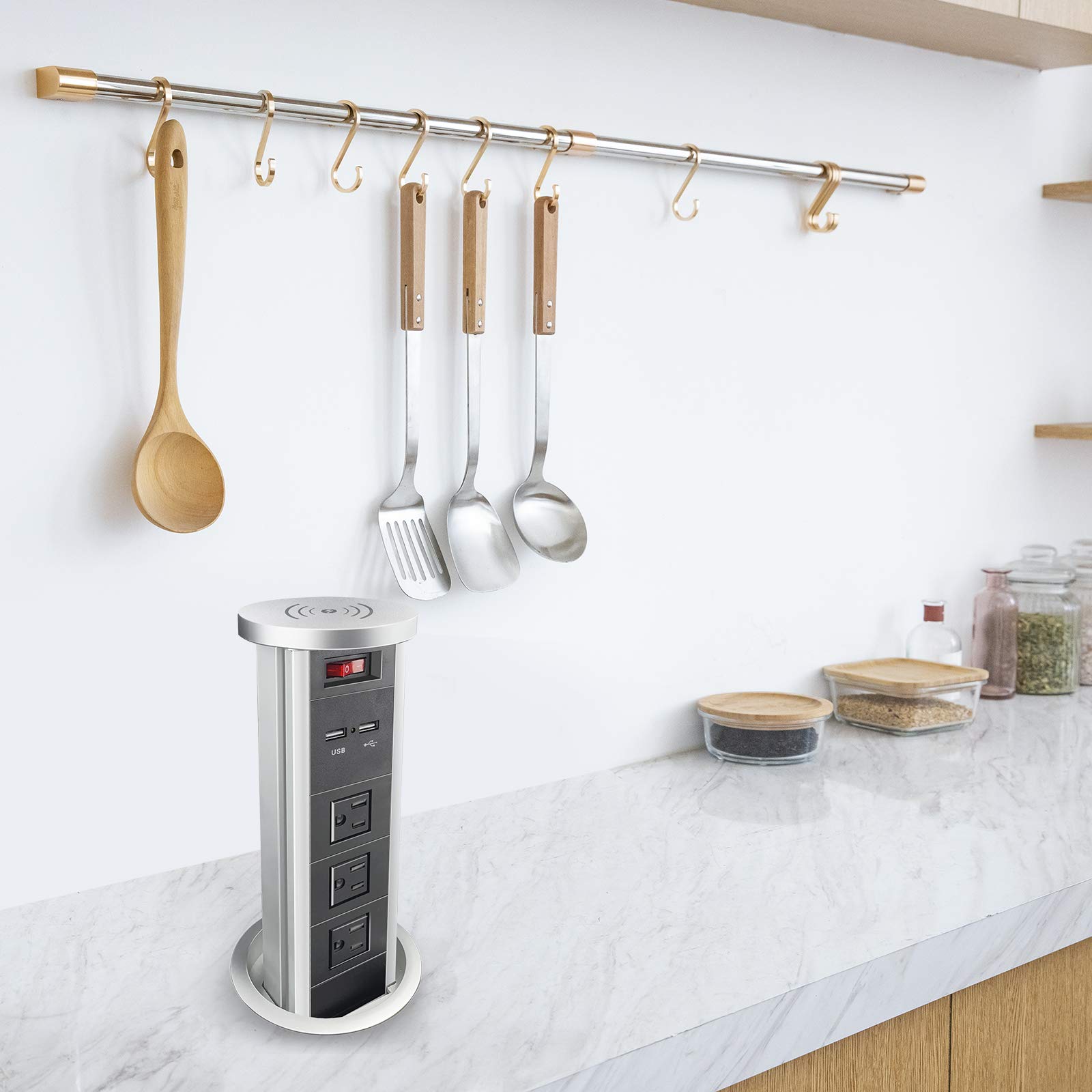 Automatic Pop Up Power Outlet, Motorized Pop Up Socket with Wireless