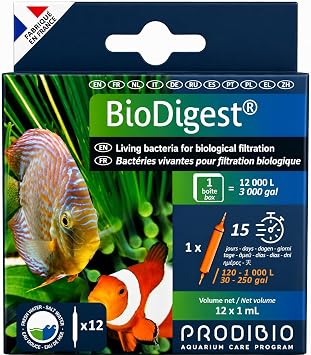 Prodibio Bio Digest, Nitrifying Bacteria, 12/1 mL Vials, for 50 Gallons+