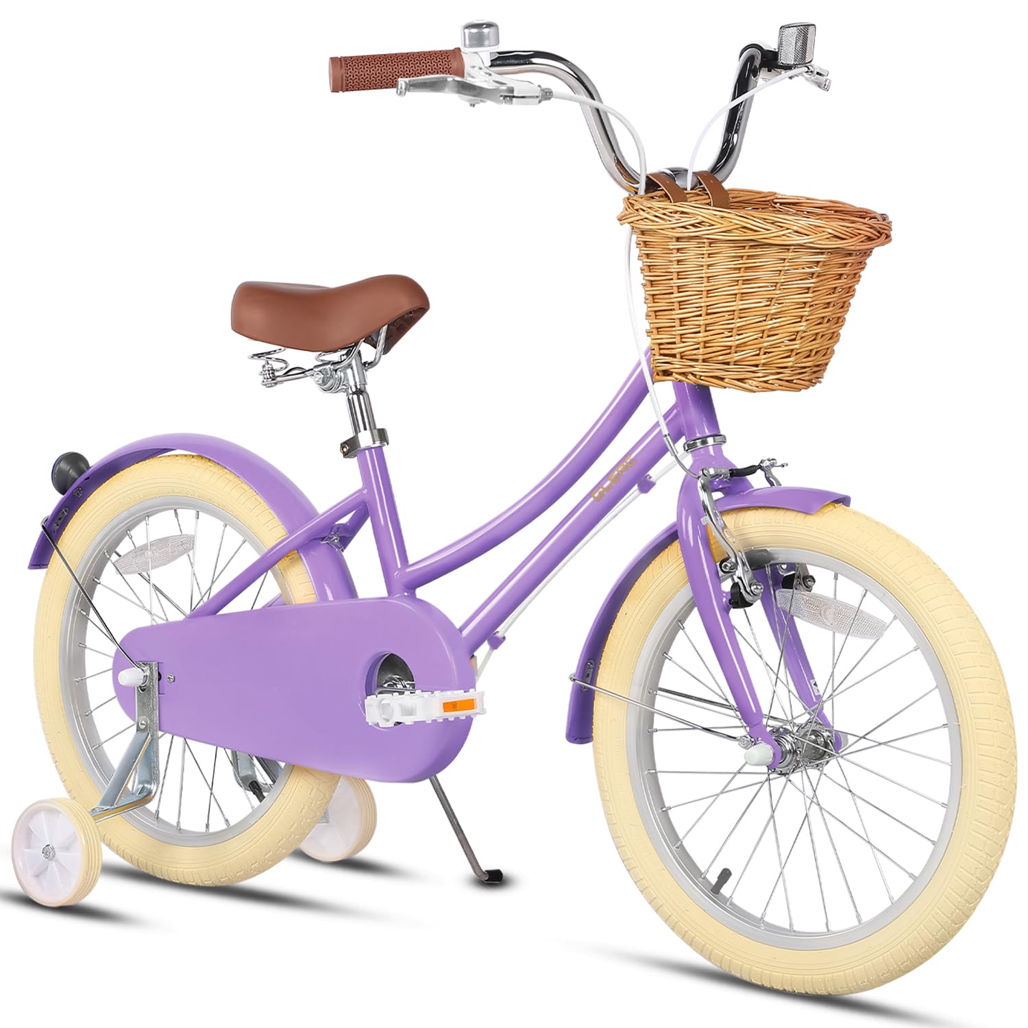 Glerc Bicicleta de niña con Cesta para niños de 3 a 10 años, 12 14 16 20 Pulgadas con Timbre de Cesta y estabilizadores, tamaños — view 12