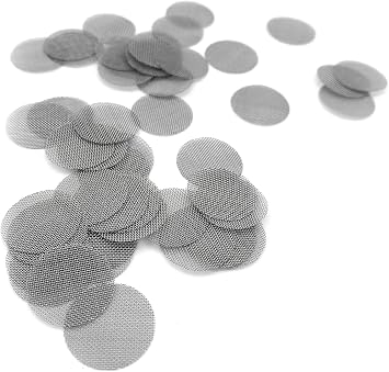 Premium Silver Pipe Screen Stainless Steel Mesh Gauzes - 50 Pipe Screens 17mm