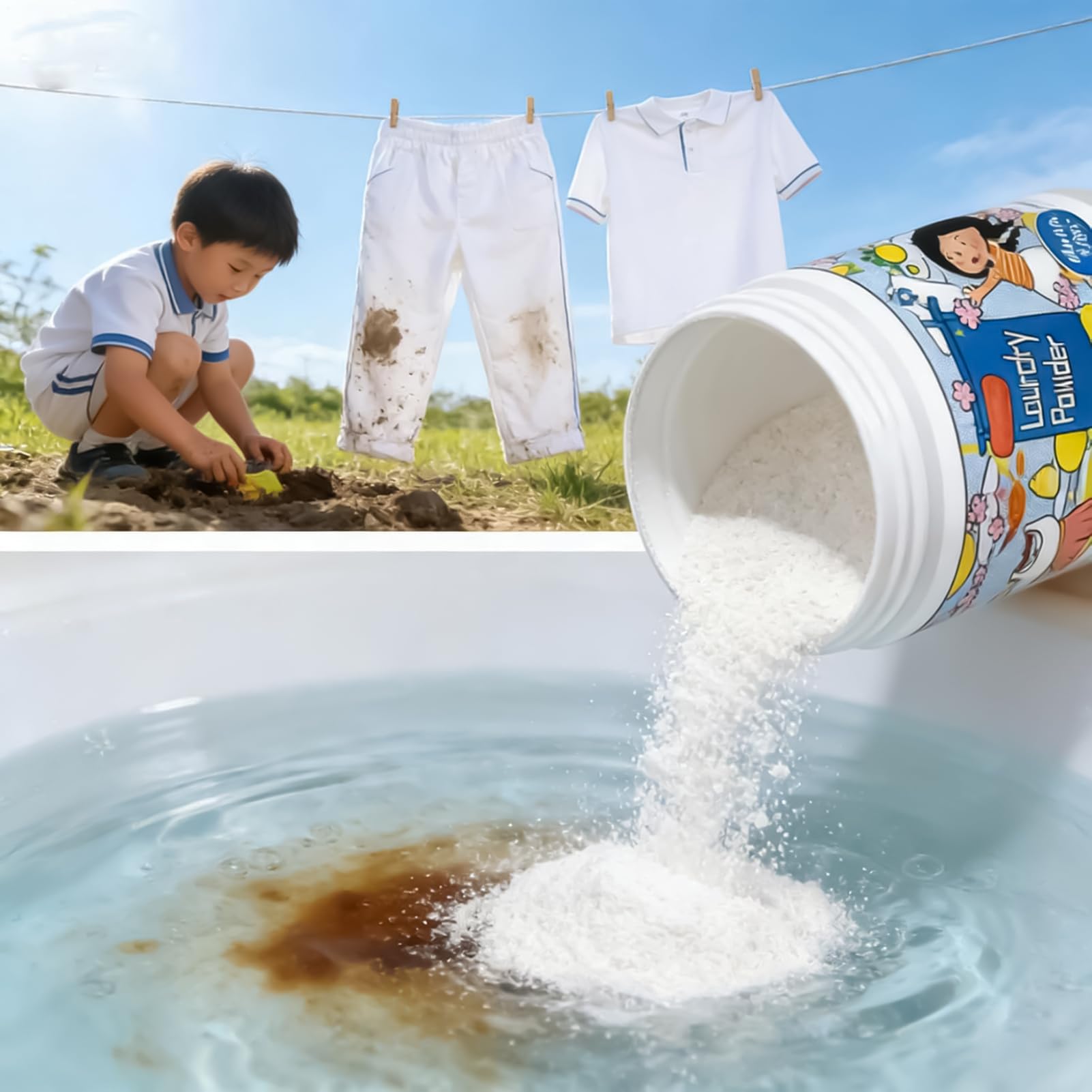 Lessive en Poudre - Nettoyage Profond en Toute Sécurité Formule Ultra Concentrée et Douce | Poudre À Oxygène Polyvalente Pour Détacher Les Taches,pour Tissus Sensibles Lavage de Draps Intérieur Maison