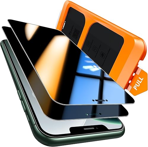 Miniatura 39 de TOCOL Protector de pantalla de privacidad para iPhone 15 9H+ dureza de vidrio templado cobertura completa Protector de pantalla fácil instalación 2