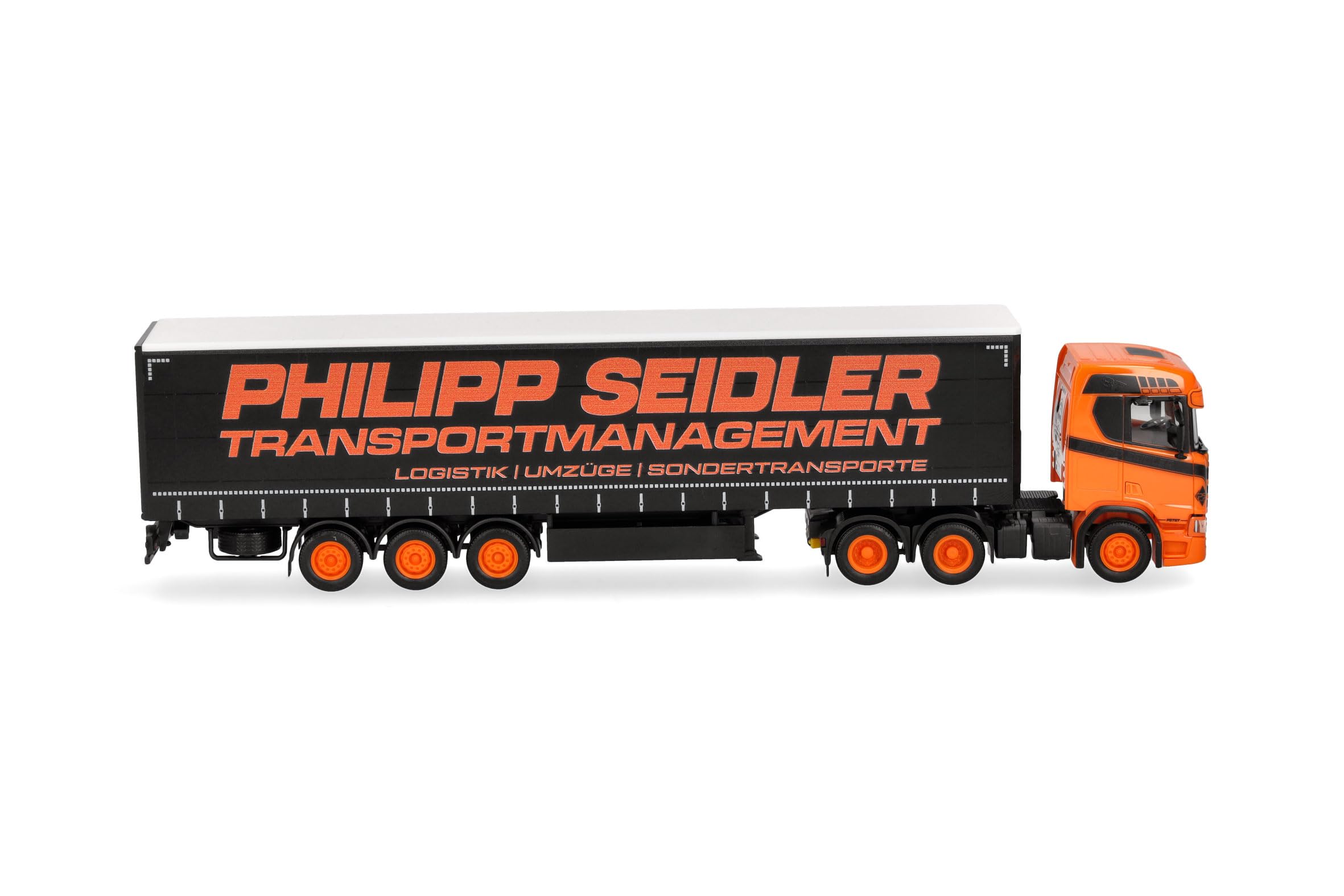 Herpa camion in miniatura Scania CR 20 ND semirimorchio telonato “Philipp Seidler”, miniatura in scala 1:87, pezzo da collezione, Made in Germany, plastica - 3