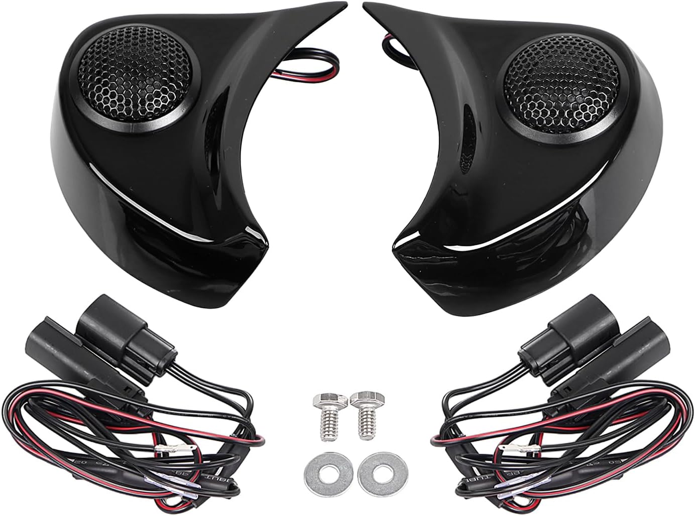 Gloss/Vivid Black Batwing Speaker Pods Tweeter Kits for Harley Street Glide Electra Glide Ultra Limited FLHTK Tri Glide FLHTCUTG 2014-2023