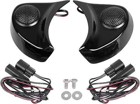 Gloss/Vivid Black Batwing Speaker Pods Tweeter Kits for Harley Street Glide Electra Glide Ultra Limited FLHTK Tri Glide FLHTCUTG 2014-2023