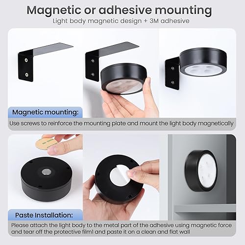 Miniatura 2 de Paquete de 4 luces de pintura inalámbricas a pilas con control remoto, 13 colores RGB magnéticos, luz de exhibición de arte para marco de fotos, luz