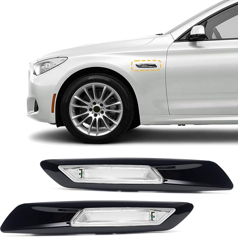 Luzes de posição e seta lateral LED TOPUS para BMW 528i 535i 550i 2011–2013 – Par esquerdo e direito