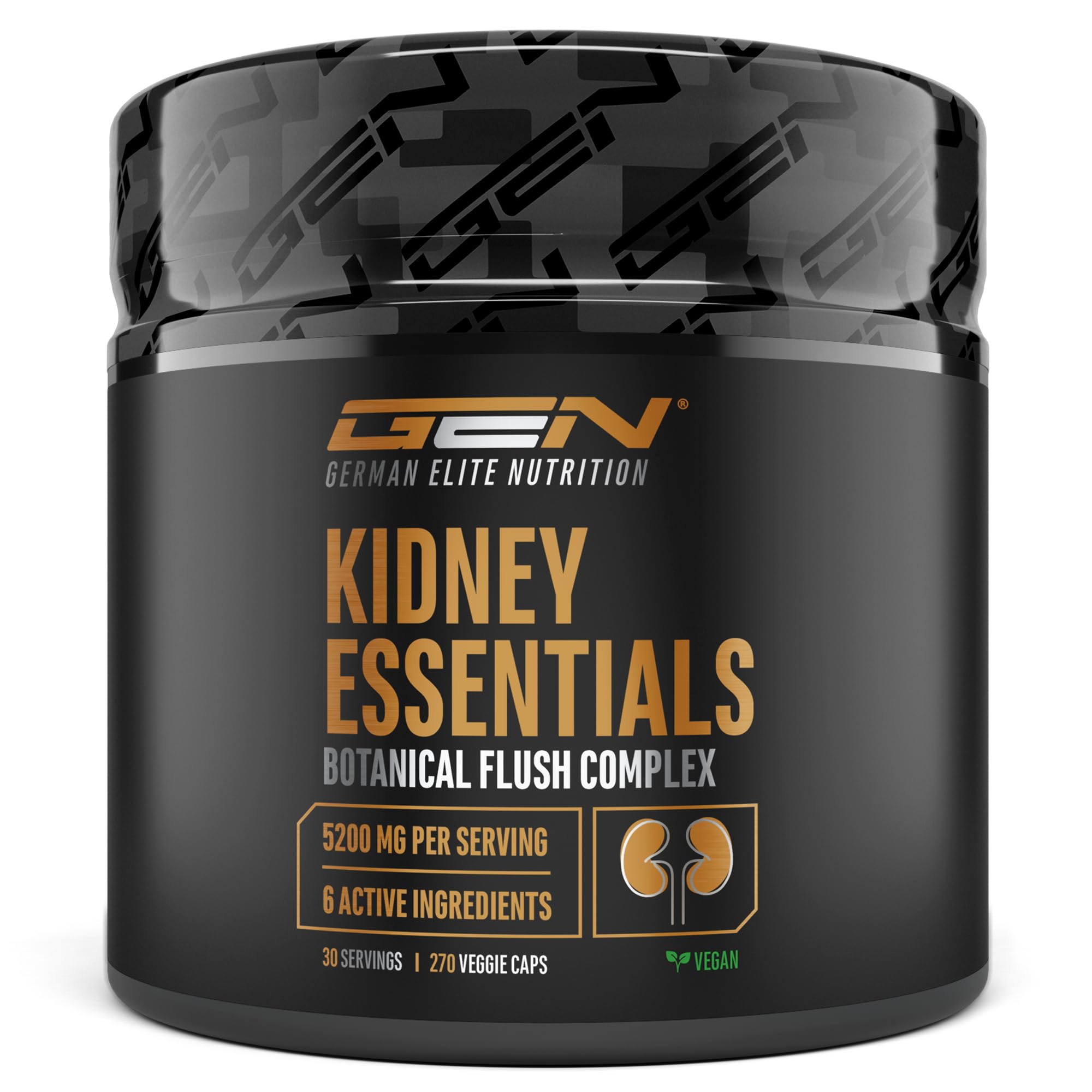 Kidney Essentials - 270 Kapseln - hochdosierter Botanical Flush Complex mit Extrakten aus Astragalus, Brennnessel, Sauerkirsche, Pinienrinde, Sellerie und Goldrute - Vegan