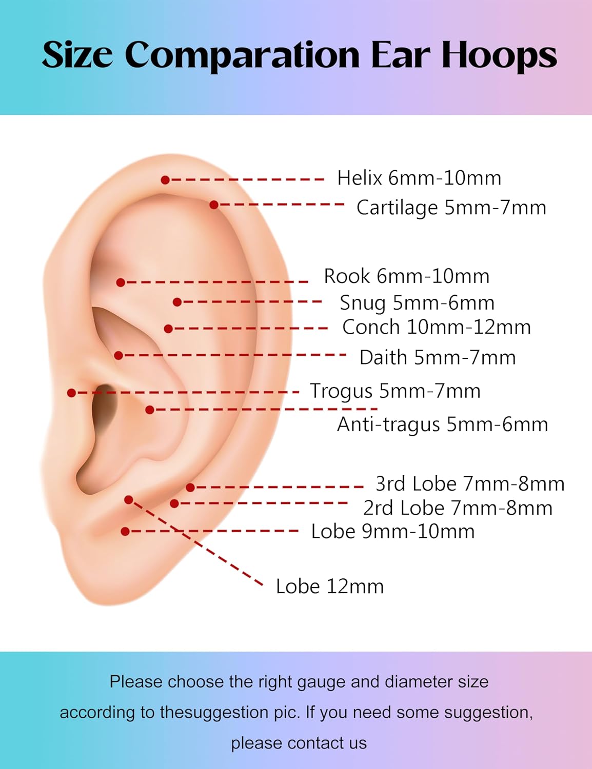 ORAIZO 12Pairs 316L Surgical Stainless Steel Small Hoop Earrings for Men Women Hypoallergenic Huggie Hoops Cartilage Helix Tragus Lobes Hinged Sleeper Hoop Earrings Set 18G 6mm/8mm/10mm/12mm/14mm - Image 5
