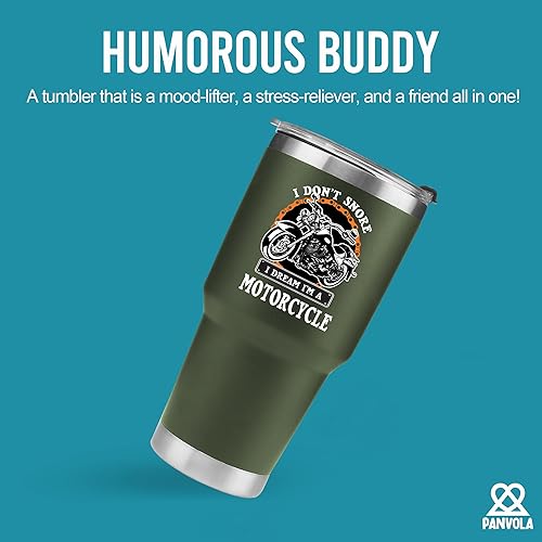 Miniatura 2 de Panvola Vaso de acero inoxidable con texto en inglés "I Don't Snore I Dream I'm A Motorcycle Snorers Motorcyclist Gift Biker Rider For Dad Husband