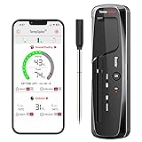 ThermoPro TempSpike 150M Wireless Meat Thermometer Grilling，Bluetooth Meat Thermometer with Temperature Alarm，Digital Cooking Thermometer Oven，Grill，Kitchen，BBQ，Smoker & Air Fryers，Black，150M Range