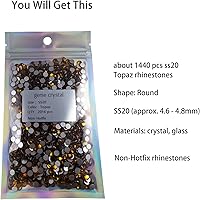 Vista 225 de Genie Crystal ss34 Red Glass Rhinestones 288 Pcs, 7.0 mm Big Light Siam Flatback Rhinestone, Diamond Cut Gems for Crafts, Face Mask, Makeup