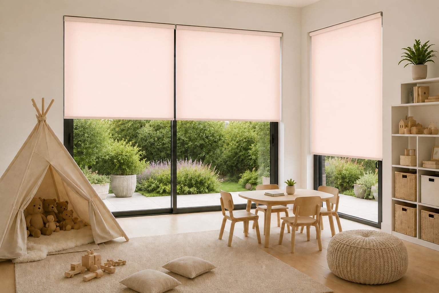 Estoralis Gove Store Enrouleur Tamisant Lisse, Polyester, Rose, 150 x 230 cm