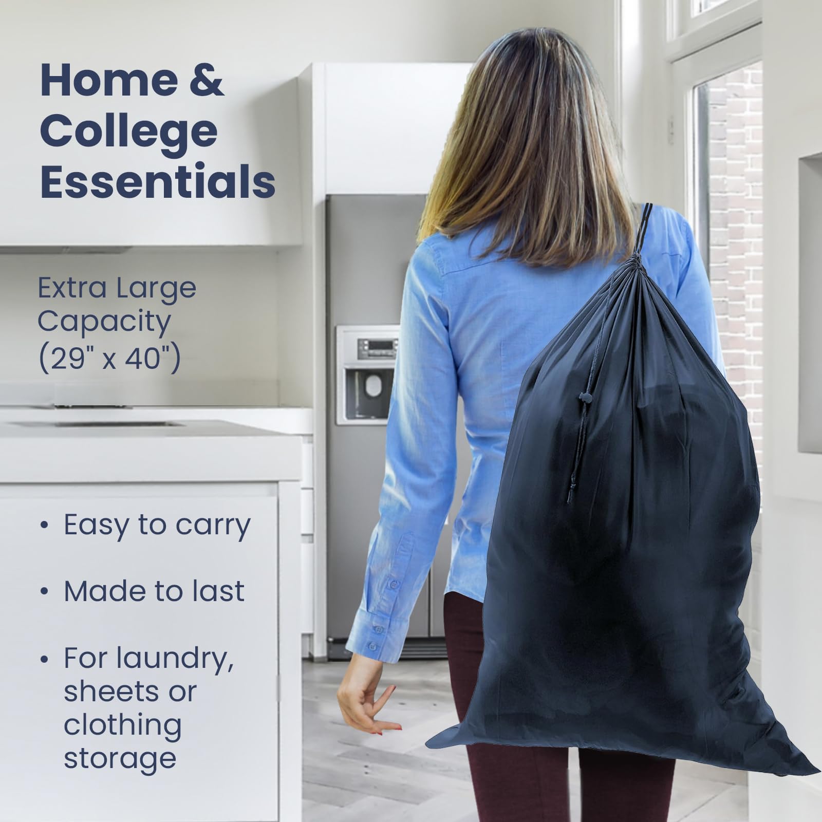 Amazon.com: Premium Heavy-Duty Nylon Laundry Bag - Clothes Hamper 