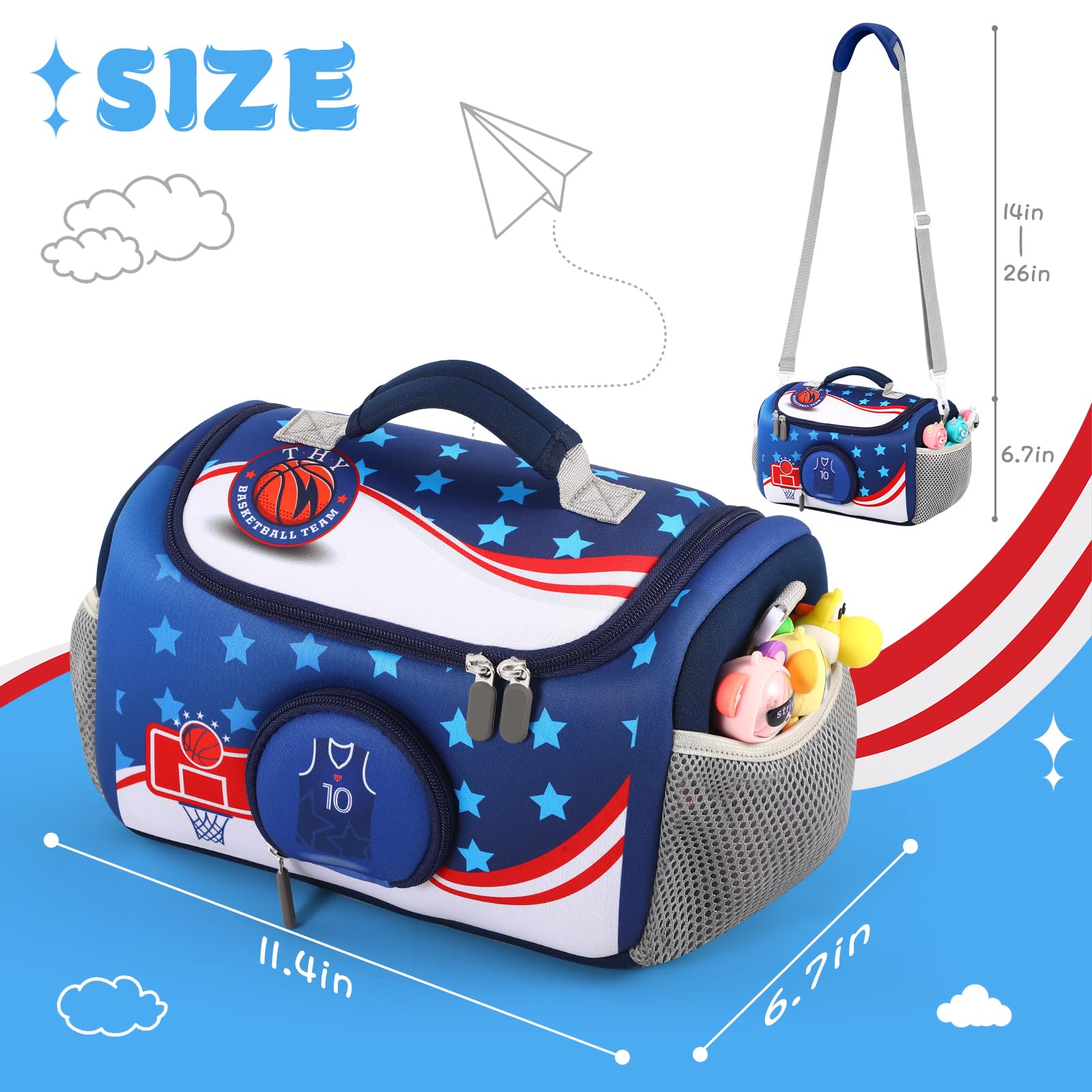 Funda de transporte apta para Toniebox Starter Set, bolsa de almacenamiento compatible con personajes de Tonies, auriculares y accesorios, Blue, Organizador de bolsas