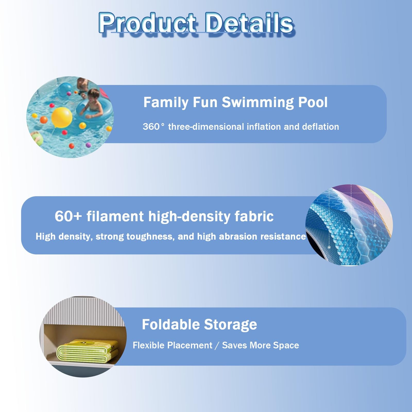 Piscina Gonfiabile Piscina Gonfiabile Per Bambini Da 150-300 Cm Per Adulti Da Esterno Piscina Per Bambini Da Esterno Con Fondo Spesso Per Adulti(180x138x55cm)