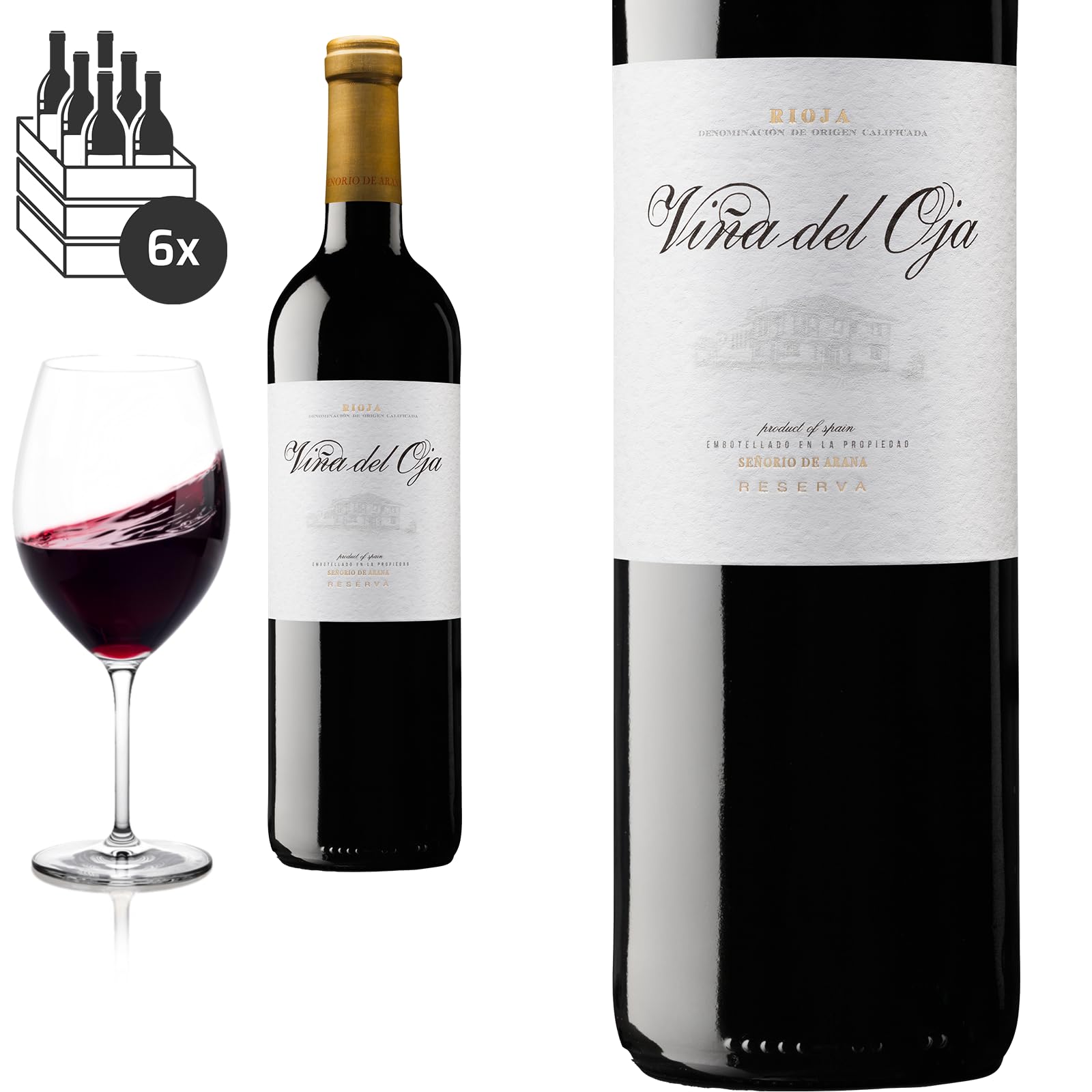 6er Karton 2017 Rioja Reserva Vina del Oja von Bodegas Senorio de Arana - Rotwein