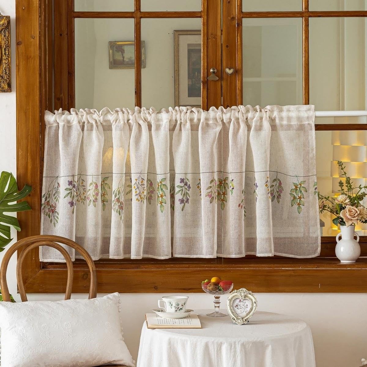 Zasłony lniane Draperia do wiejskiego domku