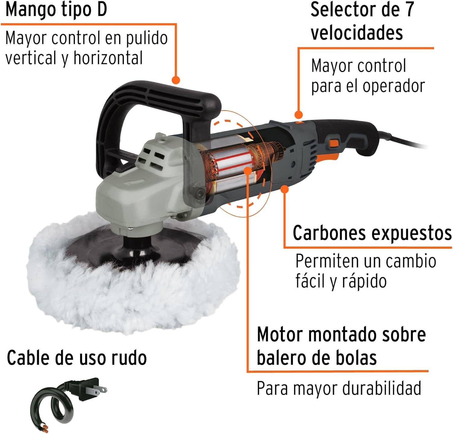 Industrial Polisher, 7 ', 1,200 W