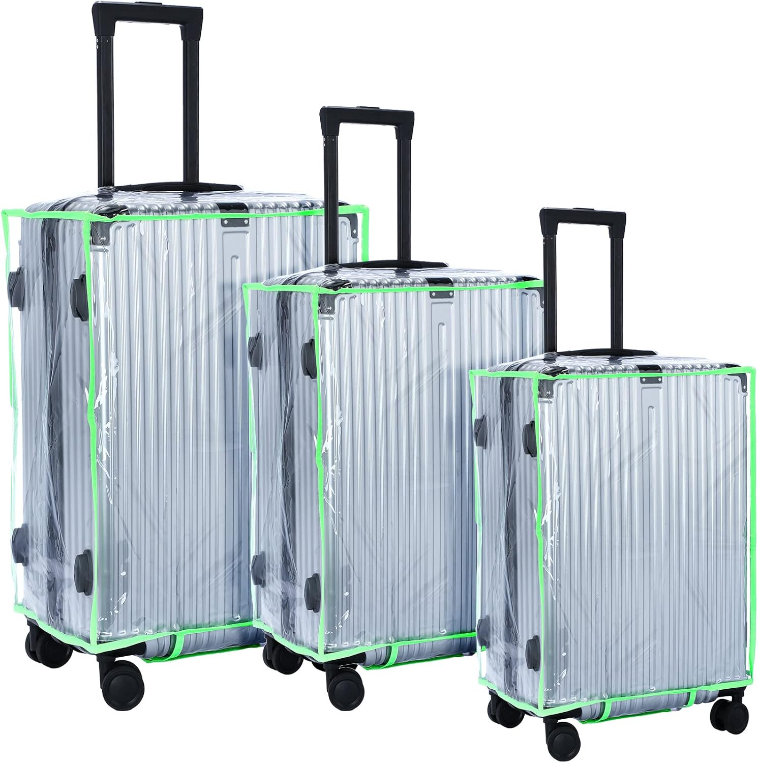 3 Pieces Clear PVC Suitcase Protector Waterproof Cover for